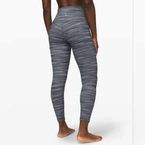Lululemon Align Pant II 25"Mini Space Dye Herringbone Heathered Blk Wht/BLk